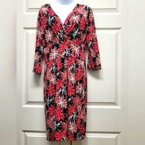 Talbots Petites Print Faux Wrap Dress